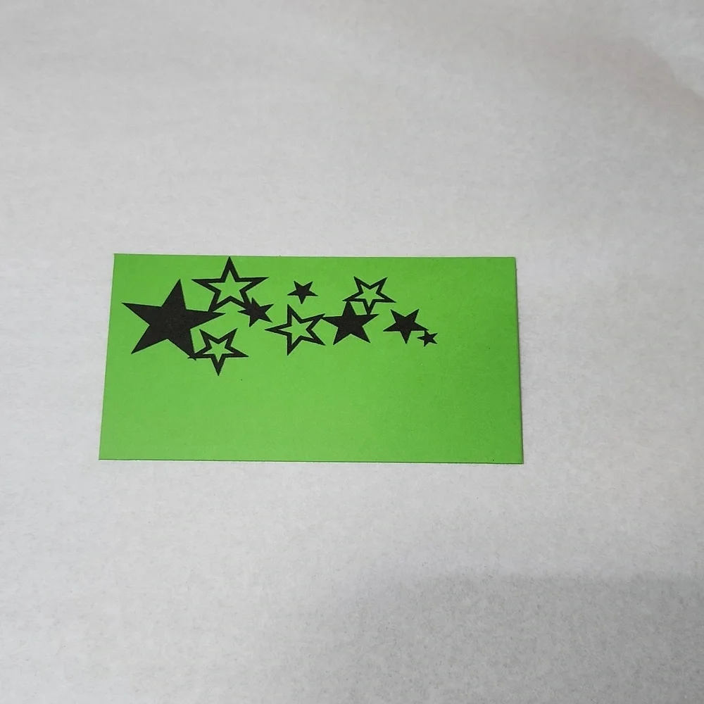 Basic Star Cluster Green & Black Basic Graphic Thank You Cards 50 Count